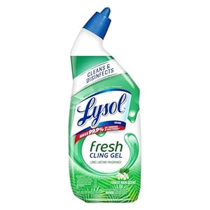 Lysol Toilet Bowl Cleaner Gel, For Cleaning and Disinfecting, Stain Removal, Forest Rain Scent, 24oz