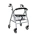 Mobiclinic, Modelo Alhambra, Rollator de 4 ruedas, Andador para minusválidos, mayores, adultos o ancianos, ayuda para caminar, aluminio, ligero, plegable, con asiento y 4 ruedas, gris