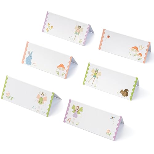 Cheerland Fairy Place Cards Fairy First Birthday Decorations Table Placecards Woodland Theme Fairy Garden Name Card Table Setting Seating Baby Shower Party Decorations Floral Tags Tea Party 36pcs