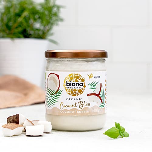 Biona Organic Coconut Bliss, 400g - 100% Organic Creamy Coconut Butter from Whole Coconuts - Source of Fibre - For Spreads, Butter Alternatives & Cooking - Dairy Free & Vegan