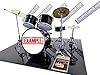 Mini Drum Kit PEARL Black Set Tribute Miniature Rock 25cm Model Scale 1:4 Collectible Box Battery Set Collectible Model #2