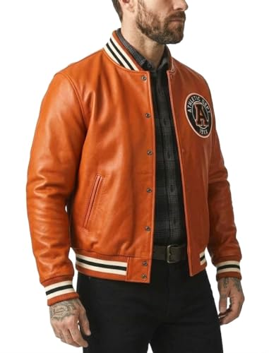 NYC Fashions Mens Dbz Trunks Jacket Halloween Dbz Costume Cosplay Orange Biker Jacket Men - Saiyan Jacket