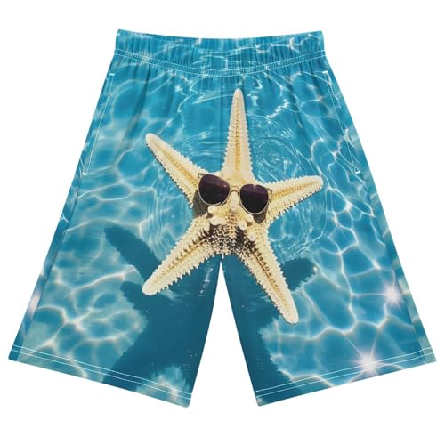 Sunglasses Starfish Sleep Shorts Summer Pajama Shorts Elastic Waist Sleep Bottoms with Pockets 6-14 Years