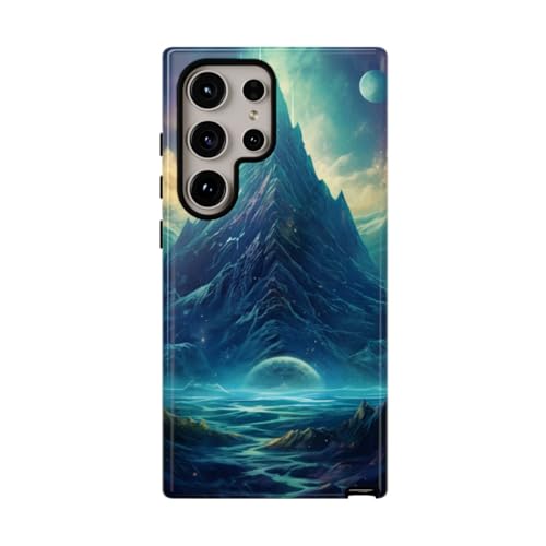 Coque Samsung S24 Ultra antichoc et brillante au design bleu cosmique