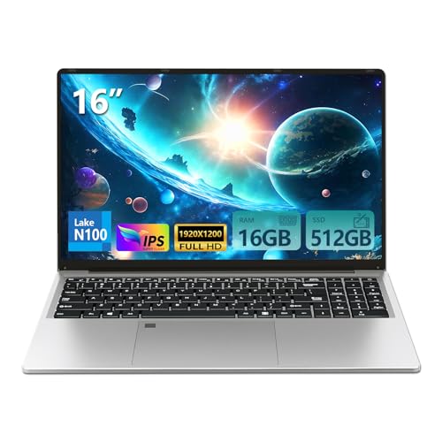 KAQIMOCI 16 Pollici Portatile PC 16GB RAM 512GB SSD Celeron