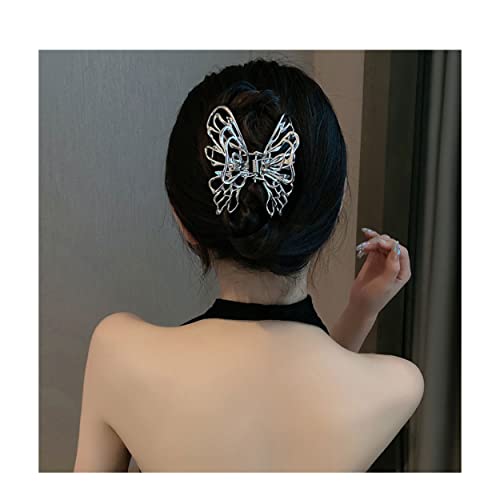 CHAOPEIL Butterfly hair clips，Silver butterfly hair clips，Cute silver metal decorative hair clips，Hair clips for women thick hair