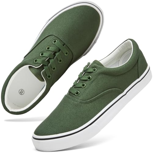 Image of yageyan Men's Low Top Canvas Walking Shoes Lace-up Fashion Sneakers Casual