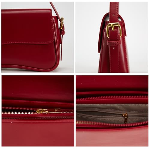 Image of Shoulder Bag for Women Trendy Purse PU Leather Hobo Handbags Clutch Saddle Bag with 2 Removable Stra