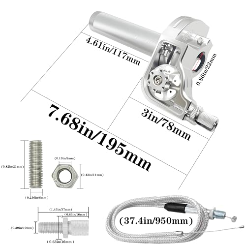 Image of Motorcycle Throttle Assembly,7 /8 inch Quick Twist Throttle Grips with Throttle Cable Aluminum Alloy Universal for CRF KLX SSR TTR 110 125 150 250cc Dirt Pit Bike ATV Mini Bike