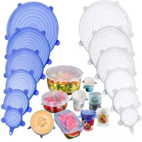 MAMLAKA Silicon Stretch Lids, Silicon Lids Food Covers, Silicon C...