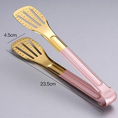 Cooking Tongs Tongs,Non-Slip Stainless Steel Food Meat Salad Bread Serving For Barbecue Kitchen Accessories Cooking Utensils(Pink)