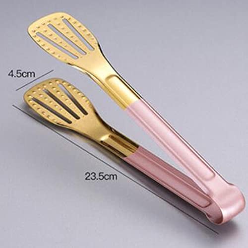 Pinzas de Cocina, Pinzas Antideslizantes de Acero Inoxidable para Alimentos, Pinzas para Servir Carne, Ensalada, Pan, Accesorios de Cocina para Barbacoa (Dorado)