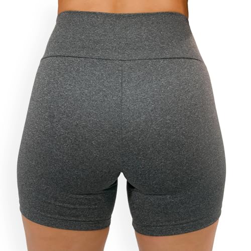 Shorts Meia Coxa Fitness Feminino Cós Alto Cor:Cinza;Tamanho:GG