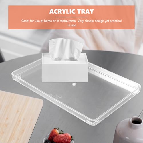 Bandeja de acrílico transparente rectangular organizador multifunción de mesa 6