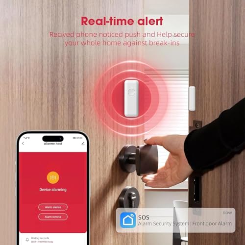 Smart Home Security Systems - 9-Piece Wireless Alarm Kit,Mobile App Alerts,4 Door/Window Sensors,2 Motion Detectors & 2 Remotes for Home,Garage,RV (2.4GHz WiFi,No Monthly Fee) - Image 6