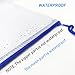 AUSTARK 10 Pcs Zipper File Bags, Waterproof Plastic Mesh Pouch for Office School, Board Game Storage Bags (A5 Size 9.2''x6.7'', White and Blue)