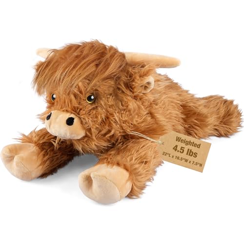 55,9 cm & 2 kg Highland Cow Weighted Stuffed Animal for Anxiety,...