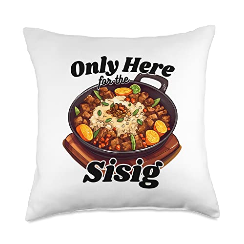 Funny Filipino Popular Food List Philippines Popular Filipino Food Sisig Throw Pillow, 18x18, Multicolor