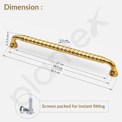 Image of Plantex Cabinet Handle /Kitchen Cabinet Door Handle /Wardrobe /288 mm Cupboard Handle /Door Pull-Push Handle for Home /Office - Pack of 2 (Gold)