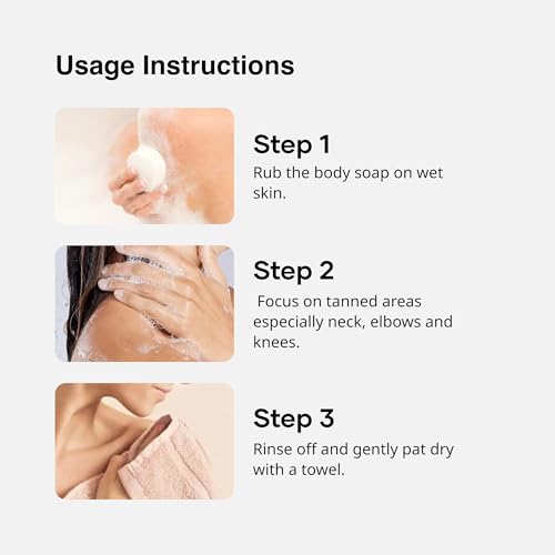 Image of Cureskin Radiance Body Soap | For Pigmentation & Sun Damage with Alpha Arbutin, Kojic Acid and Ucuba Butter | Soap Tan Removal, 75 g (Pack of 5)