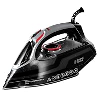 Russell Hobbs Steam Iron [3100W, 210 g/min extra steam boost, 70 g/min steam] Power Steam (350ml, ceramic soleplate, self-cleaning & spray water function, anti-limescale, drip stop) 20630