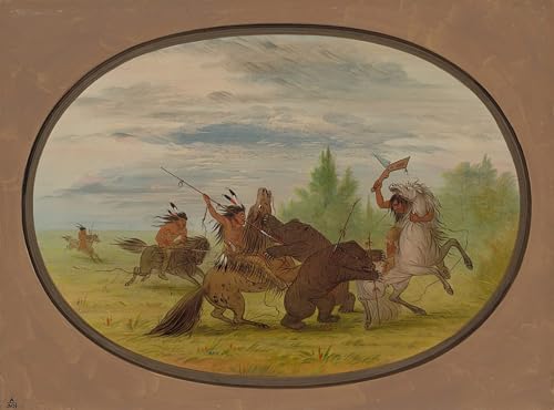 Affiche Toile George Catlin Indiens K'nisteneux tableau déco salon 60x90cm