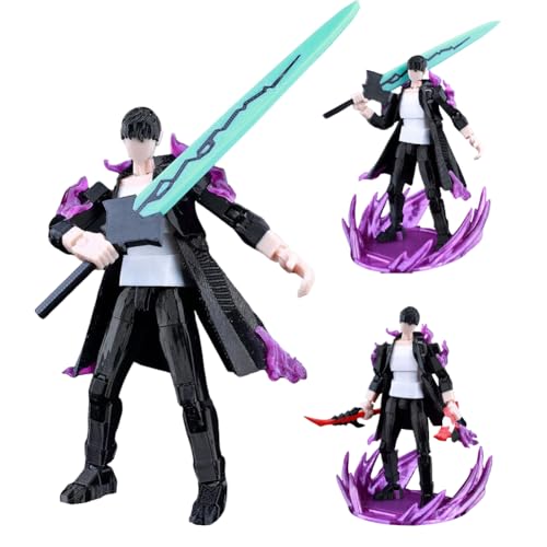 HBGIAY Sung Jin Woo Figure 3D Printed Multi-Jointed Movable Anime Figurine Sung Jin Woo Action Figure Collections 14CM