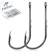 FishTrip Baitholder Fishing Hooks, 100 Pack Bait Holder Hook Double Barbed Offset Long Shank Live...