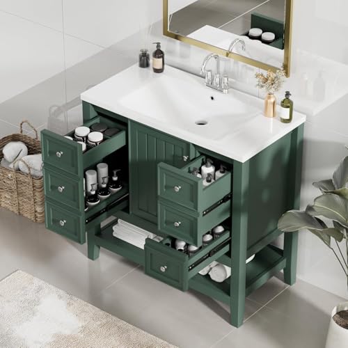 Merax 36" Green Bathroom Vanity