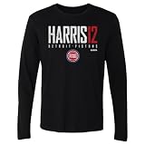 500 LEVEL Tobias Harris Detroit Pistons Long Sleeve Shirt - Tobias Harris Detroit Pistons Elite WHT (Black, Large)