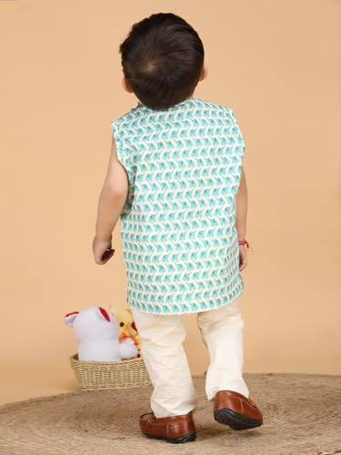 Image of POLKA TOTS Pure Cotton New Born Dress | Ultra-Soft, Breathable & Lightweight Sleeveless Jhabla Pant Set for Baby Boys & Girls | Baby Summer Clothes | Traditional Jabla & Pyjama Set for Newborns