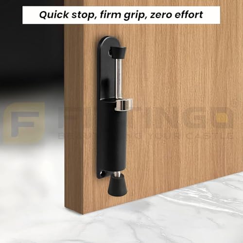 Image of Black Kick Down Door Stopper Zinc Alloy Pack of 2