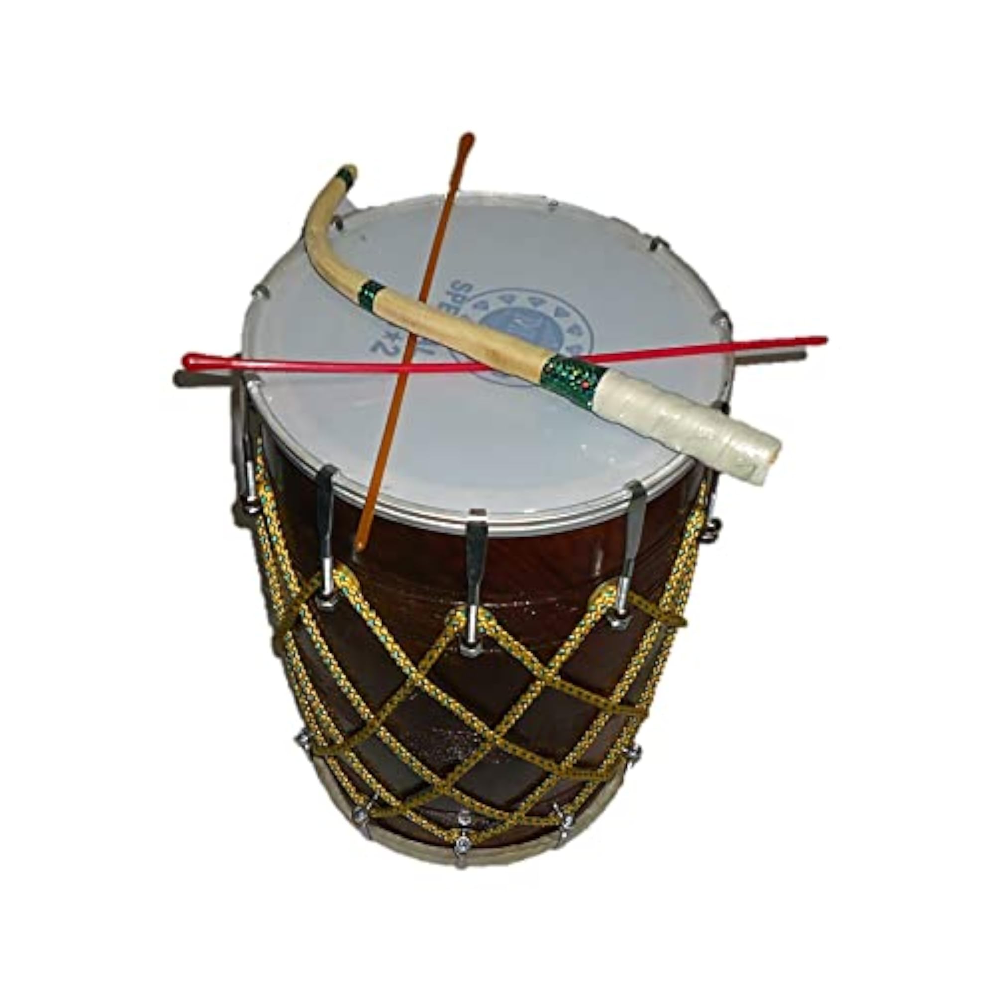 Mini Baby Dhol Musical Instrument, 18 Inch, Colourful