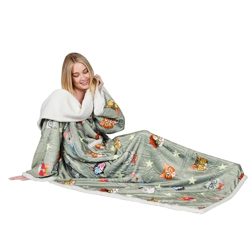 Image of Catalonia Sherpa Wearable Blanket with Sleeves and Pocket for Adults