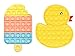 Juguete Sensorial Antiestres Fidget de Burbujas para Niños y Adultos - Juego Educativo de 2Pcs Entrenamiento Pop it de Silicona Flexible y Lavable - Toy Set Educativo para Terapia, Autismo, Ansiedad