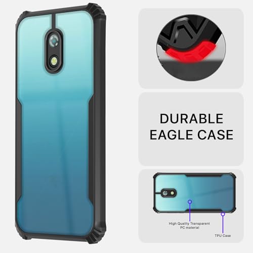 Image of Pikkme itel A23 Back Cover | Crystal Clear Transparent Back | Ultra Hyrbid | Full Camera Protection | Raised Edge | Bumper Back Case (Black)