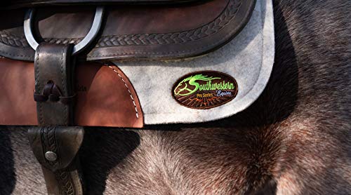 Southwestern Equine OrthoRide Premium Made in USA All Wool Build up, Saddle Pad Western, Classic Contour Saddle Pad, Ortho Pad Horse Saddle Pad, Saddle Blanket (31 x 30, Natural Leather) - Thumbnail 6