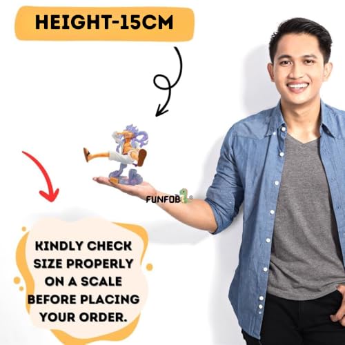 Image of FUNFOB Luffy Gear 5 Action Figure Height -15cm Collectible for Anime Fans Manga Weeb PVC Multicolour | Laugh - LFFY