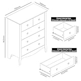 Galano Stella 3+2 Drawer Chest - Modern Storage Cabinet with 5 Drawers - Organizers for Bedroom, Hallway, or Living Room (White) - Image 2