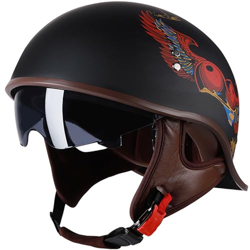 Demi-casque moto allemand rétro pour vélo cruiser et scooter de ville