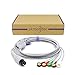 skmeditec 11FT 5 Lead Snap AHA Cable Compatible with AAMI and Most Monitors, Cord with 6 Pins Connector, 1kRES