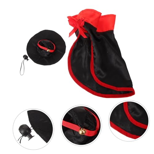 Disfraz Halloween para perros y gatos con capa y cuernos miniatura 3