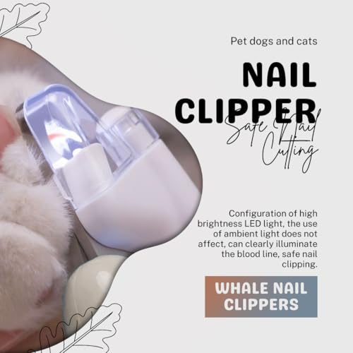 Image of Cat Nail Clippers, Whale Shape Precision Trimming Tool, Ergonomic Non-Slip Handle, Safety Guard, Compact & Easy to Clean (Coffee)
