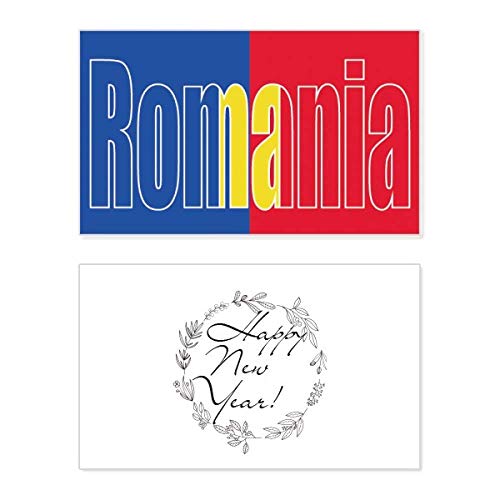 Tarjeta conmemorativa de Año Nuevo rumana con diseño exclusivo de la bandera