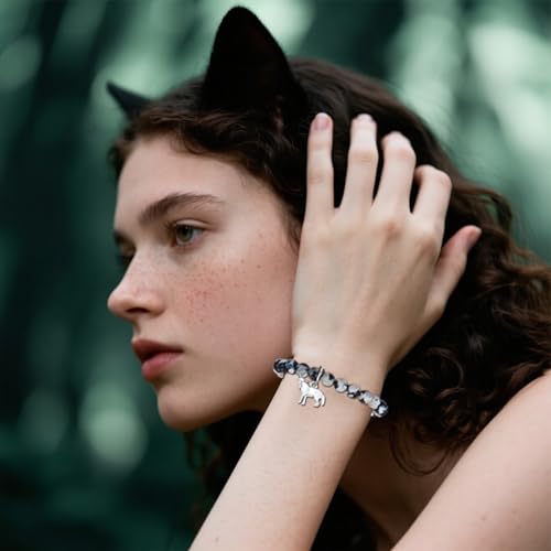 LIUANAN Wolf Gifts for Women Wolfs Amethyst Bracelet Natural Stone Jewelry Spirit Animal Healing Gift 6