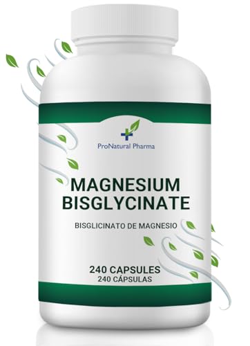Bisglicinato de Magnesio|300mg de Magnesio puro Alta Biodisponibilidad/día| 240 cápsulas veganas | Cansancio y fatiga | funcionamiento muscular y psicológico normal