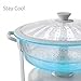 6QT Round Chafing Dish Set of 4, White Granite Finish Stainless Steel with Transparent Lids – Elegant Buffet Servers & Warmers, Stackable Storage | Wedding, Catering, Party
