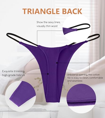 Image of chahoo Sexy Underwear for Women Thong Low Rise G-String Panties 5-Pack Low Waist T Back String Underpants Gift for Women