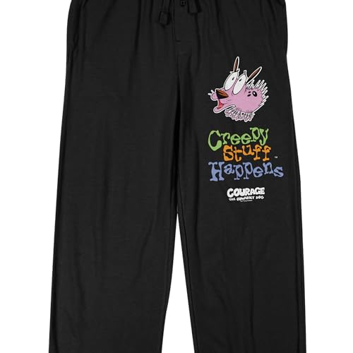 Courage The Cowardly Dog Creepy Stuff Happens Men's Black Sleep Pants2