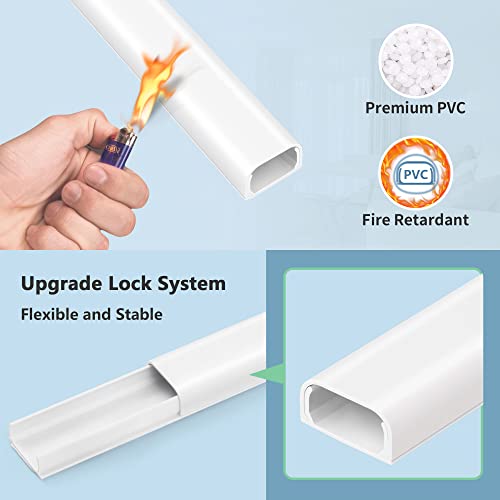 image for ZhiYo Cable Hider Raceway Kit, 68in (4X L17in) Wire Hiders for TV on W